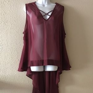 Size 2x Plus High Low Hem Top